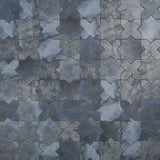 Parma Denim Blue Matte Star and Cross 6" Terracotta Look Porcelain Tile