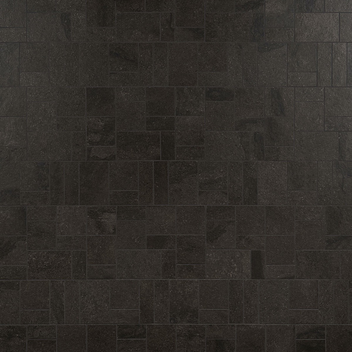 Acadia French Pattern Charcoal Black Matte Porcelain Mosaic Tile - Lux Tile