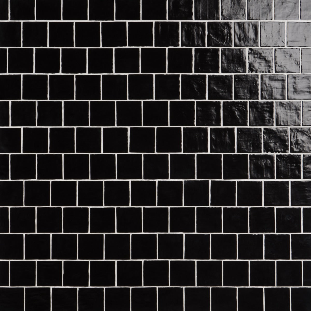 Montauk Jet Black 4x4 Mixed Finish Ceramic Wall Tile - Lux Tile