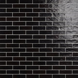 Montauk Jet Black 2x8 Mixed Finish Ceramic Subway Tile - Lux Tile