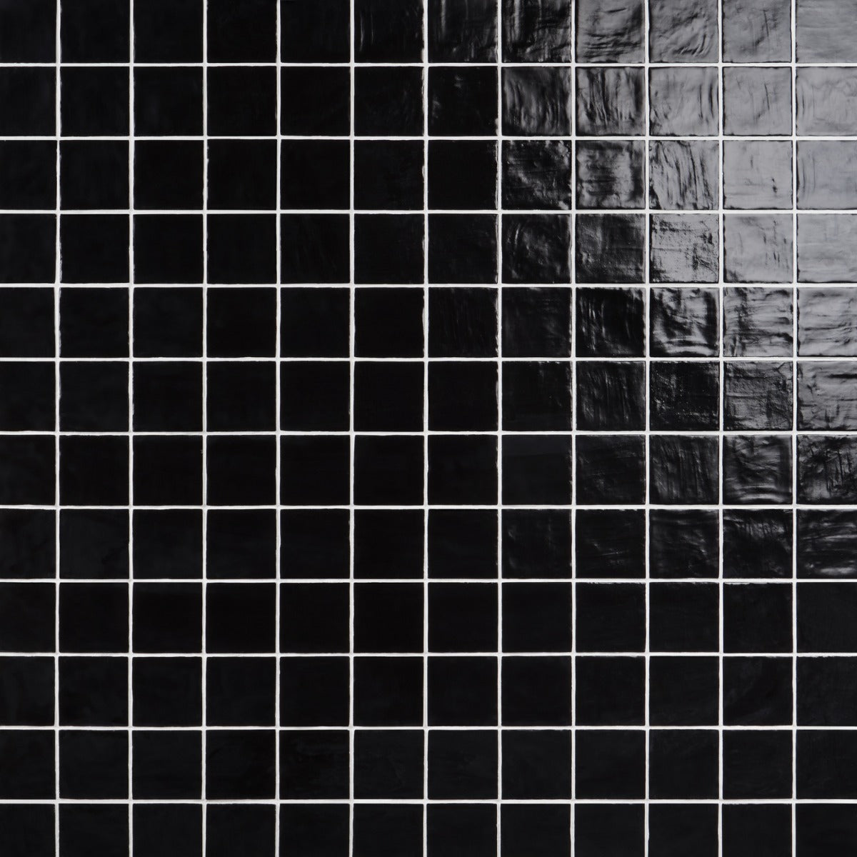 Montauk Jet Black 4x4 Mixed Finish Ceramic Wall Tile - Lux Tile