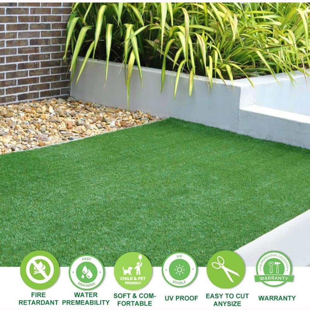 LITA Realistic 6.5 ft. x 10 ft. Green Artificial Grass Turf