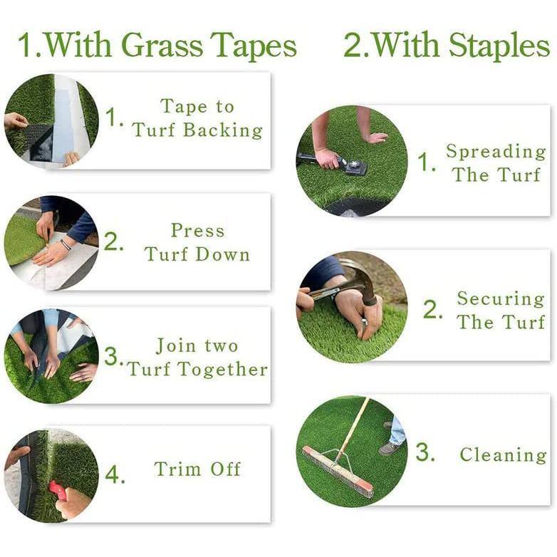 LITA Premium Deluxe 1.38 in. Pile Height 13 ft. W x Cut to Length Green Artificial Grass Turf