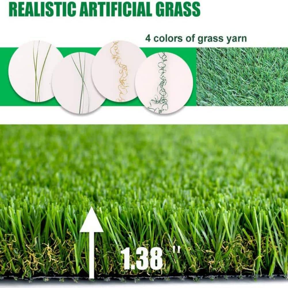 LITA Premium Deluxe 7 ft. x 15 ft. Green Artificial Grass
