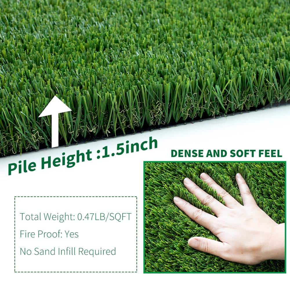 LITA Natural Thick Realistic Deluxe 12 ft. W x Cut to Length Green Artificial Grass Turf
