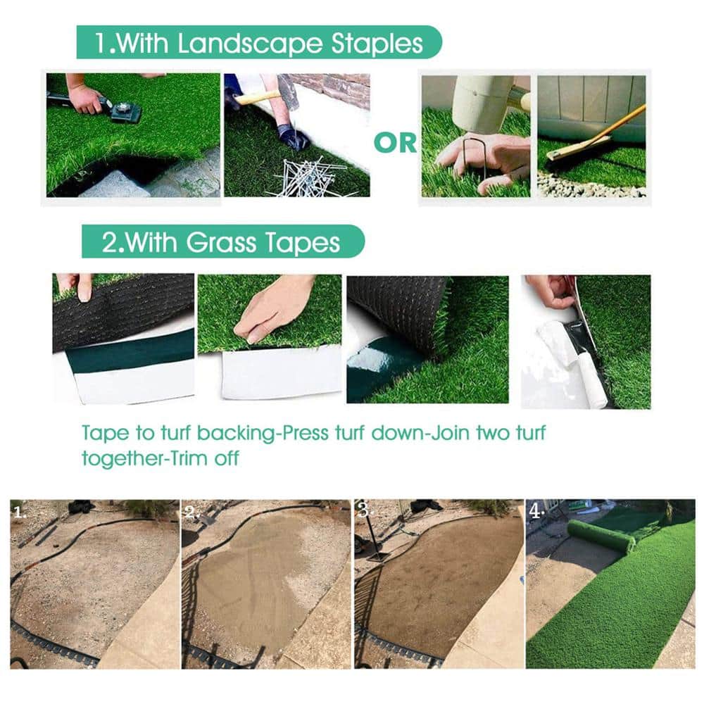LITA Natural Thick Realistic Deluxe 13 ft. W x Cut to Length Green Artificial Grass Turf
