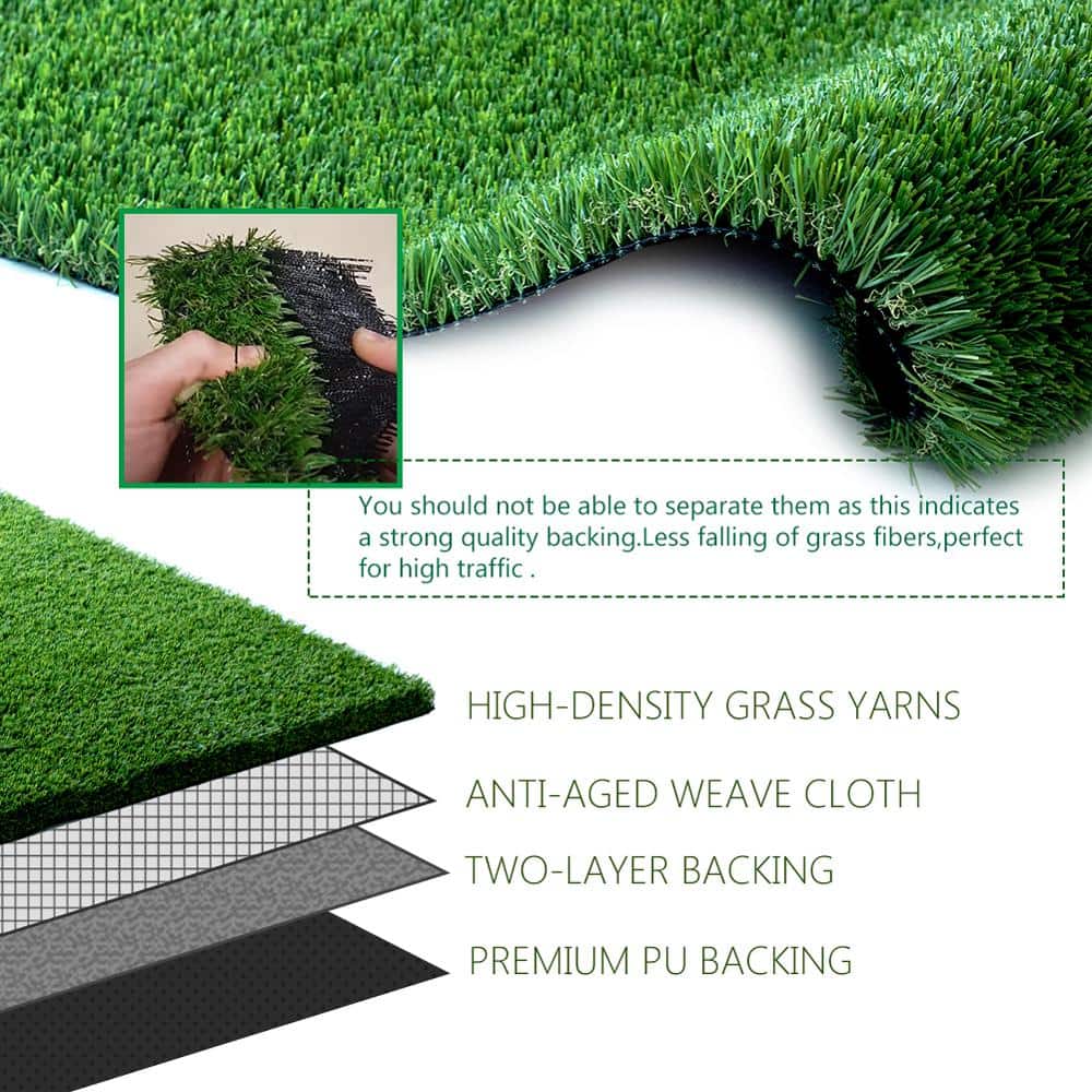 LITA Natural Thick Realistic Deluxe 15 ft. W x Cut to Length Green Artificial Grass Turf