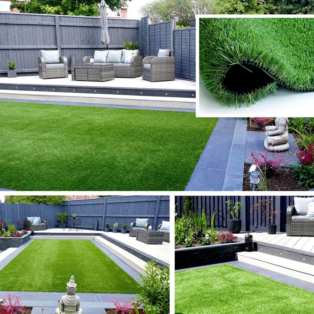 LITA Natural Thick Realistic Deluxe 15 ft. W x Cut to Length Green Artificial Grass Turf