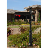 Lewiston Black Decorative Post Mounted Mailbox System with Non-Locking E1 Economy Mailbox - Super Arbor