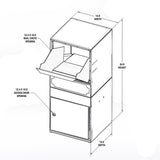 Parcel Protector Vault Black Post/Column Mount Locking Mailbox with Outgoing Mail Clip and Carrier Service Flag - Super Arbor