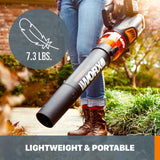 Worx POWER SHARE 40-Volt 430 CFM 90 MPH Leaf Blower with Brushless Motor