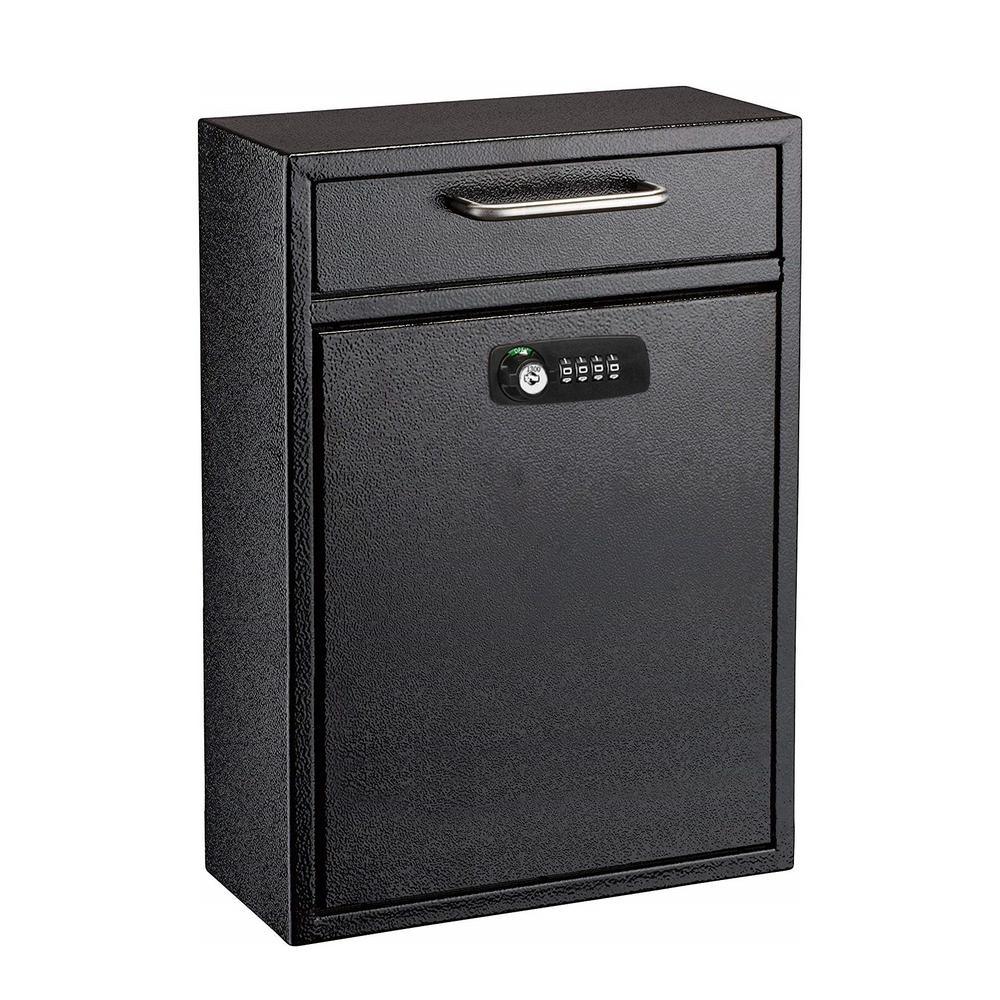 Blue Large Drop Box Wall Mounted Locking Mail Box with Key and Combination lock - Super Arbor
