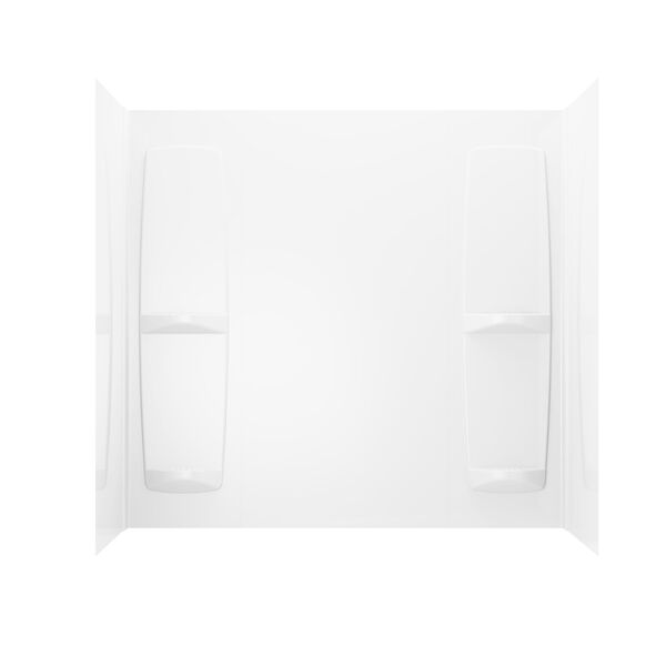 Delta Pro-Series 60 in. W x 57 in. H 5-Piece Glue-Up Tub Surround, High Gloss White