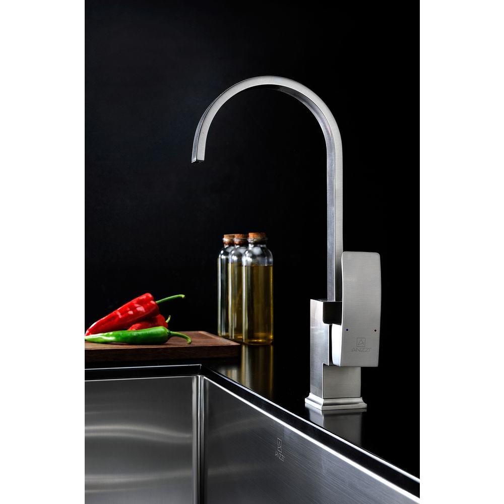 Opus Series Single-Handle Standard Kitchen Faucet in Brushed Nickel - Super Arbor
