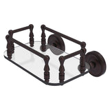 Allied Brass Prestige Regal Collection Wall Mounted Glass Guest Towel Tray in Antique Copper