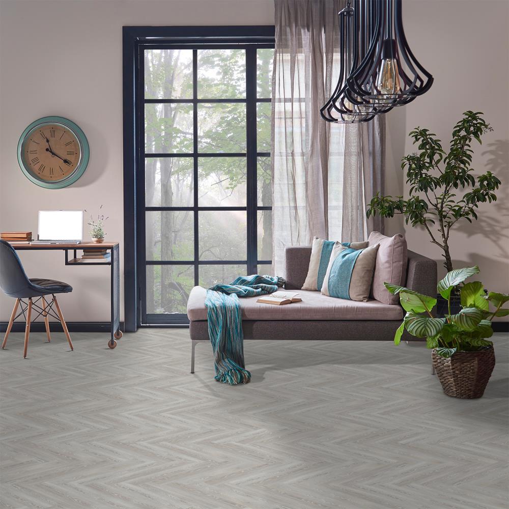 Lucida USA Decocore Peak Shine Gray 22-mil x 5-4/5-in W x 25-in L Waterproof Interlocking Luxury Vinyl Plank Flooring (29-sq ft/ Carton)