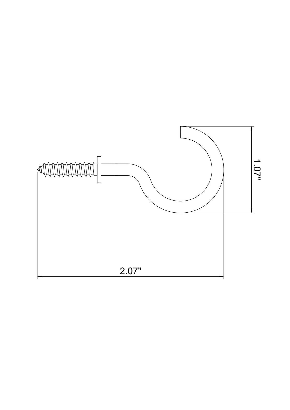 Project Source 4-Pack Brass Cup Hooks, 1.5-in (2.07-in depth) Steel