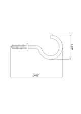 Project Source 4-Pack Brass Cup Hooks, 1.5-in (2.07-in depth) Steel