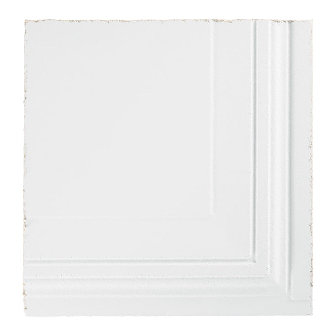 Armstrong Ceilings Raised Panel White Mineral Fiber Drop Ceiling Tile Sample