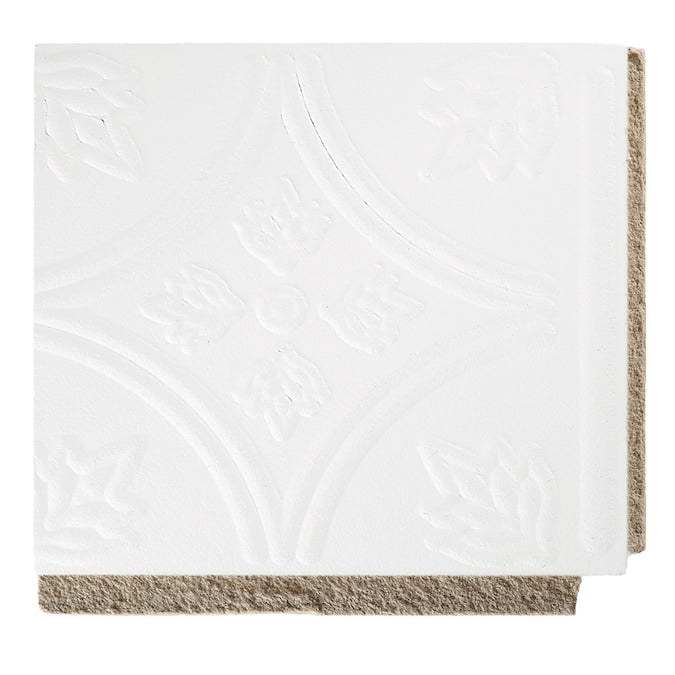 Armstrong Ceilings TinTile White Mineral Fiber Surface-mount Ceiling Tile Sample