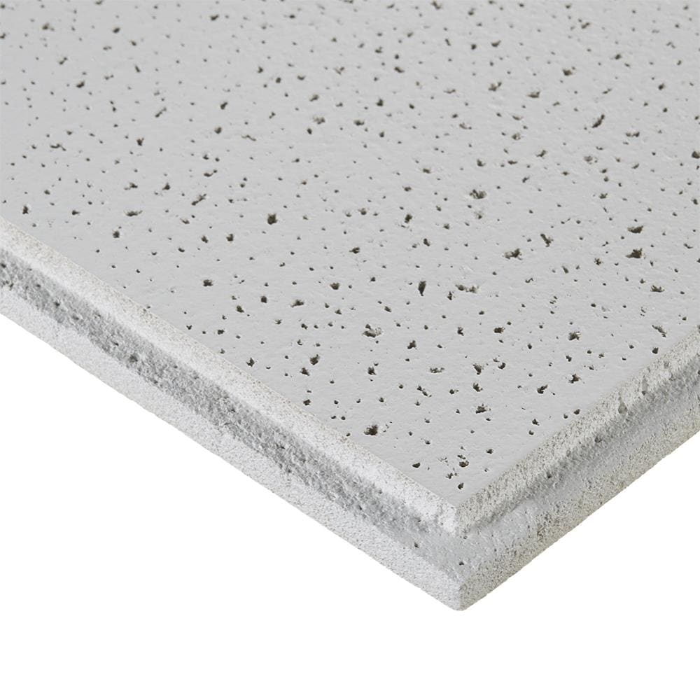 Armstrong Ceilings Fine Fissured Contractor Drop Ceiling Tiles, 24-in x 24-in, Tegular 15/16-in Edge, White, 16-Pack