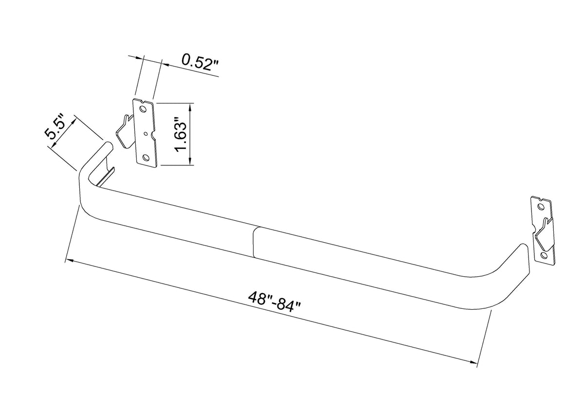 Project Source 48-in to 84-in White Steel Single Curtain Rod