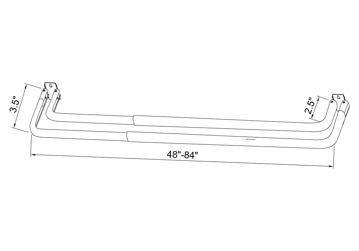 Project Source 48-in to 84-in White Steel Double Curtain Rod