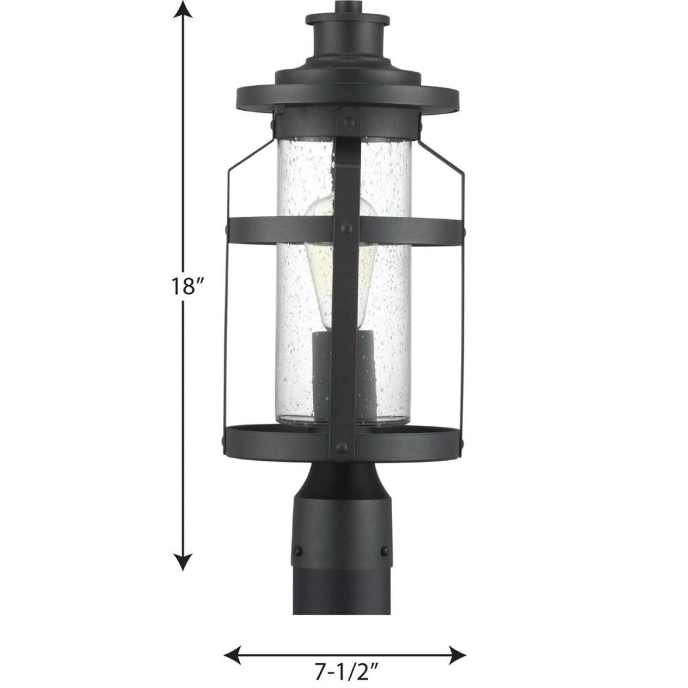 Progress Lighting Haslett 100-Watt 18-in Black Farmhouse Post Light