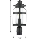 Progress Lighting Haslett 100-Watt 18-in Black Farmhouse Post Light