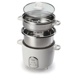 NutriWare Digital Pot Style 7-Cup Rice Cooker with Glass Lid and Non-Stick Pot