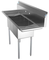 KoolMore Stainless Steel 3-Basin Utility Tub with Drain