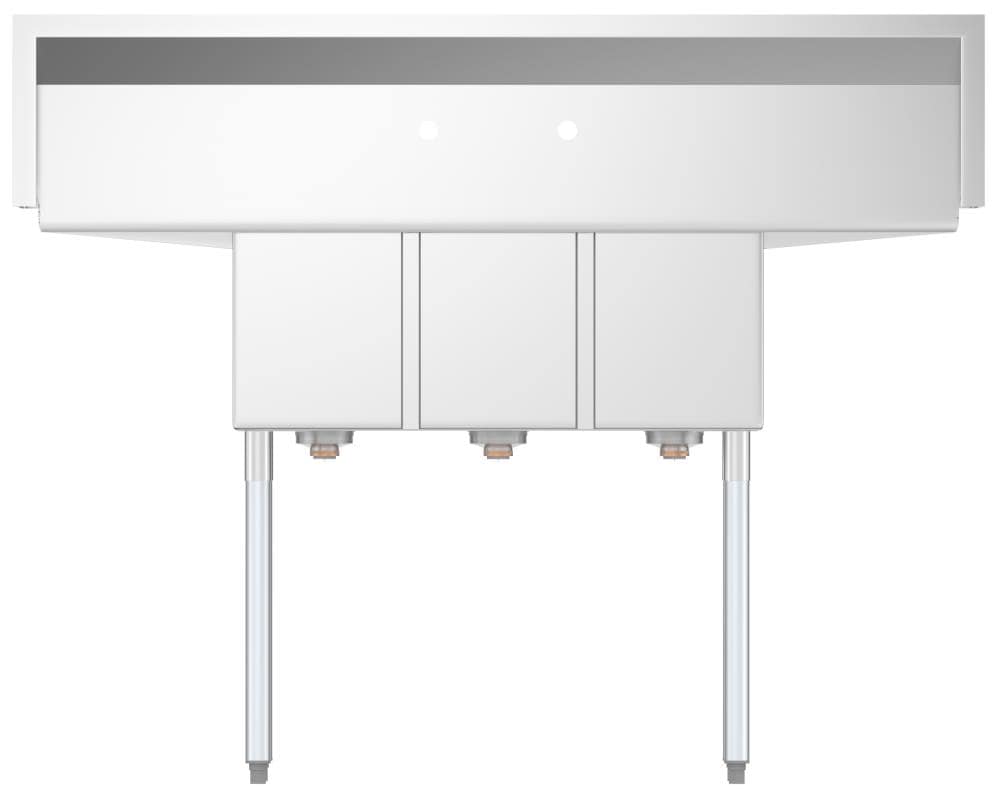 KoolMore Stainless Steel 3-Basin Utility Tub with Drain