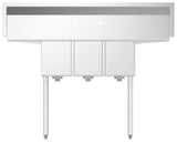KoolMore Stainless Steel 3-Basin Utility Tub with Drain