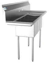 KoolMore Stainless Steel 3-Basin Utility Tub with Drain