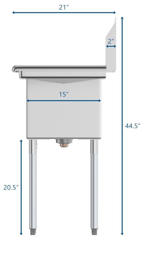 KoolMore Stainless Steel 3-Basin Utility Tub with Drain