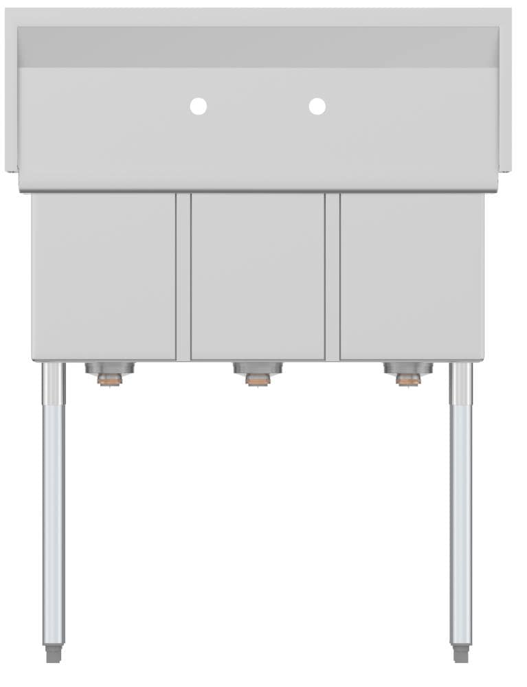 KoolMore Stainless Steel 3-Basin Utility Tub with Drain