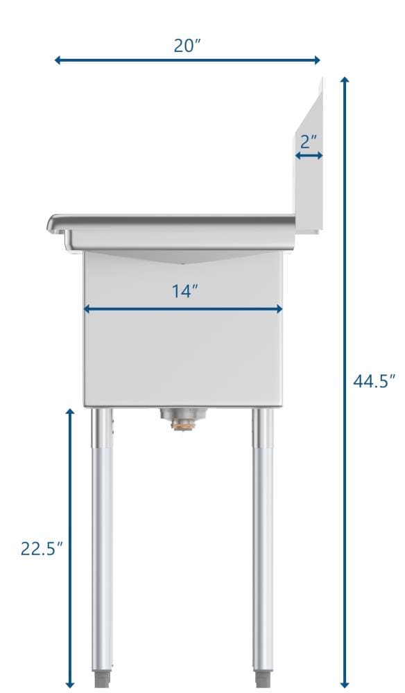 KoolMore Stainless Steel 3-Basin Utility Tub with Drain