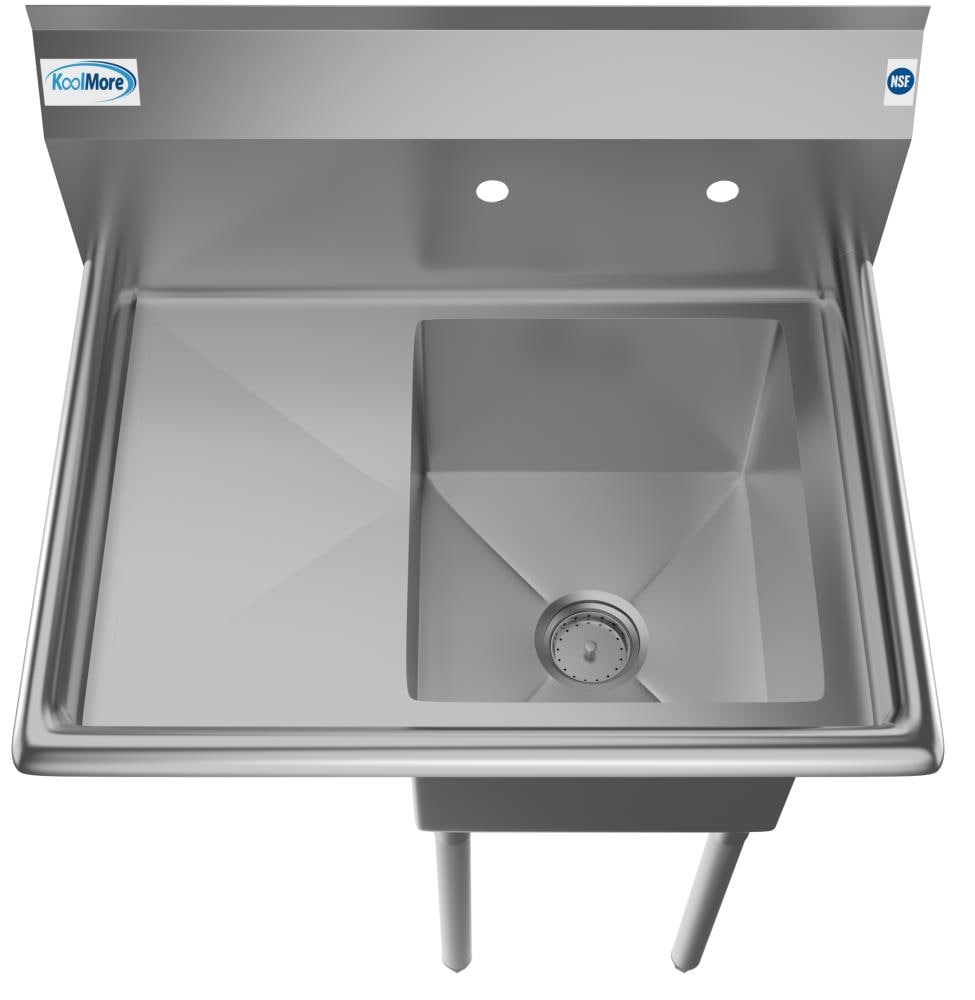 KoolMore Stainless Steel Freestanding Utility Tub with Drain - 22x29 inch