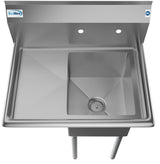 KoolMore 22x29in Stainless Steel Freestanding Utility Tub with Drain