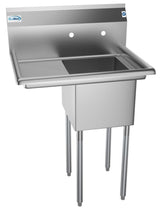 KoolMore 22x29in Stainless Steel Freestanding Utility Tub with Drain
