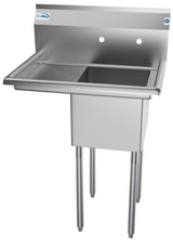 KoolMore 22x29in Stainless Steel Freestanding Utility Tub with Drain
