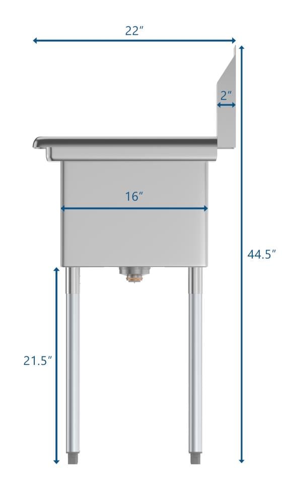 KoolMore 22x29in Stainless Steel Freestanding Utility Tub with Drain