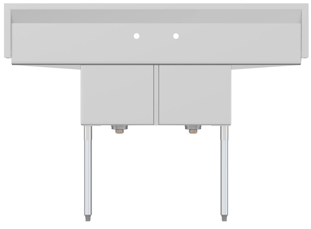 KoolMore Stainless Steel 2-Basin Freestanding Utility Tub with Drain
