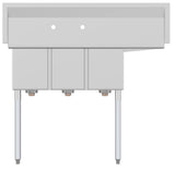 KoolMore Stainless Steel 3-Basin Utility Tub with Drain