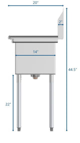 KoolMore Stainless Steel 3-Basin Utility Tub with Drain