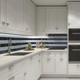 Giorbello (Sample) 3x6 Glass Subway Tiles Slate 3-in x 6-in Glossy Glass Brick Subway Wall Tile