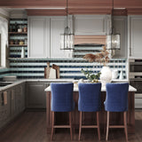 Giorbello (Sample) 3x6 Glass Subway Tiles Baby Blue 3-in x 6-in Glossy Glass Brick Subway Wall Tile