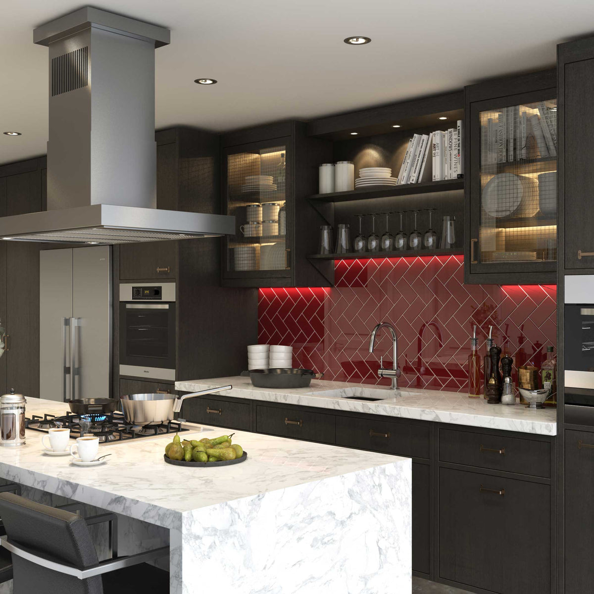 Giorbello (Sample) 3x6 Glass Subway Tiles Ruby Red 3-in x 6-in Glossy Glass Brick Subway Wall Tile