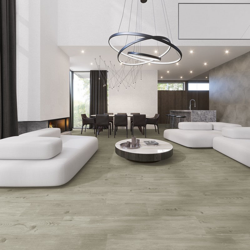 Lucida USA (Sample) GlueCore Pro Sky Gray Waterproof Wood Look Glue Down Luxury Vinyl Plank, 7" x 48", 5mm, 28mil Wear Layer