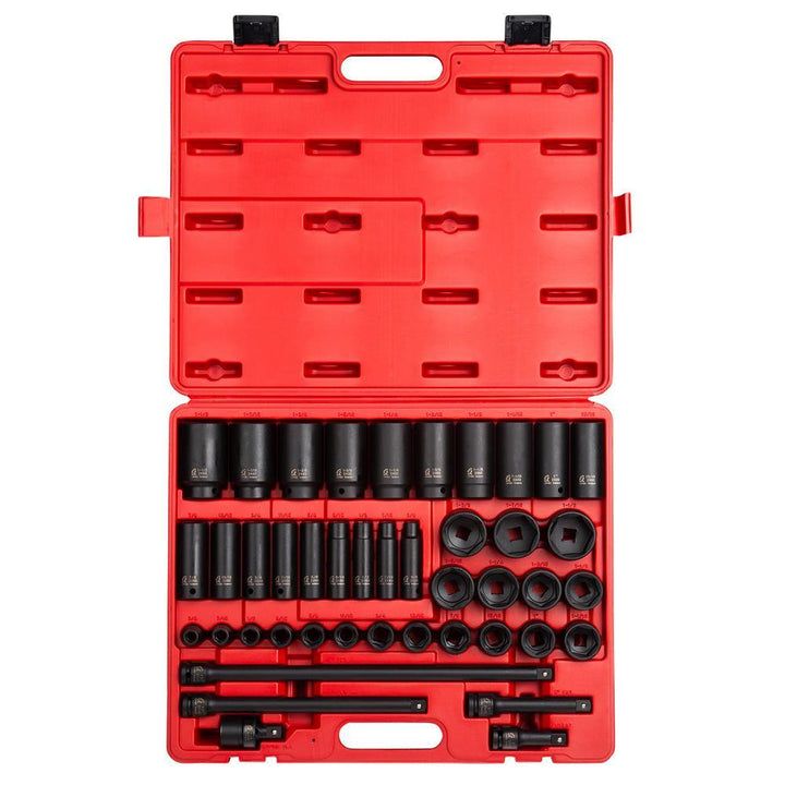 1/2 in. Drive SAE Master Impact Socket Set (43-Piece) - Super Arbor